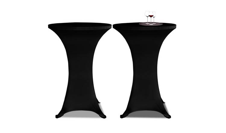 Walplus Pack of 2 Standing Table Cover Stretch - Black - dia 80cm