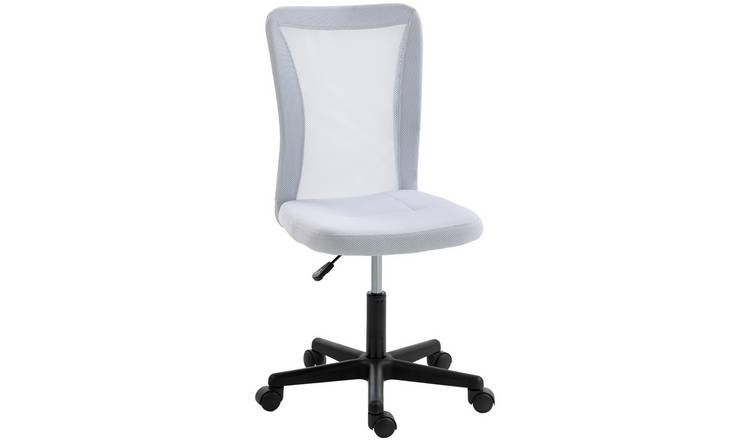 Vinsetto Ergonomic Armless Swivel Computer Desk Chair - White