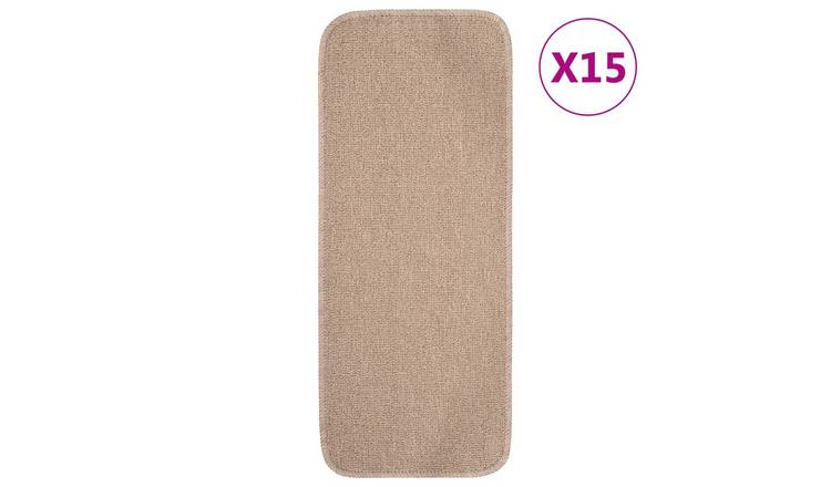 Walplus Pack of 15 Polypropylene Stair Mats - Beige - 25 x 60 cm