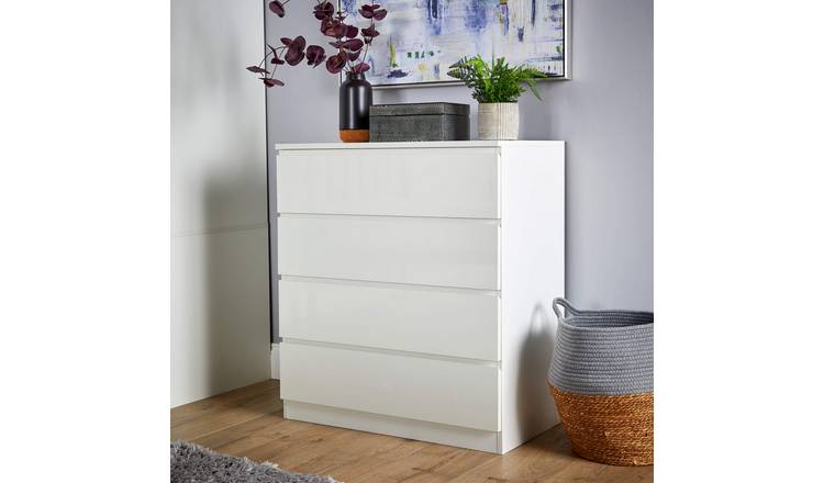 Home Source Lugano 4 Drawer Chest – White