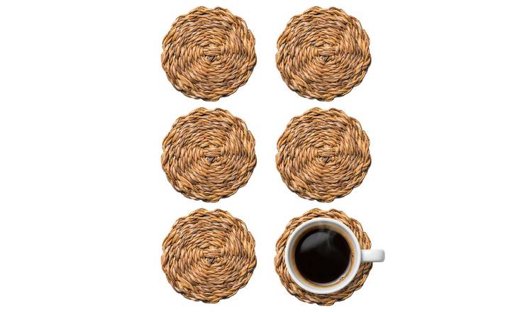 Argon Tableware Round Woven Seagrass Coasters - Pack of 6