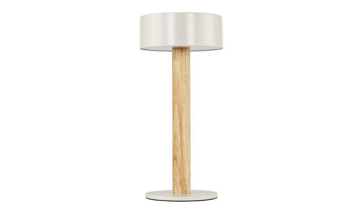 Happy Homewares White Scandinavian Look Portable Rechargeable Table Lamp - 12cm