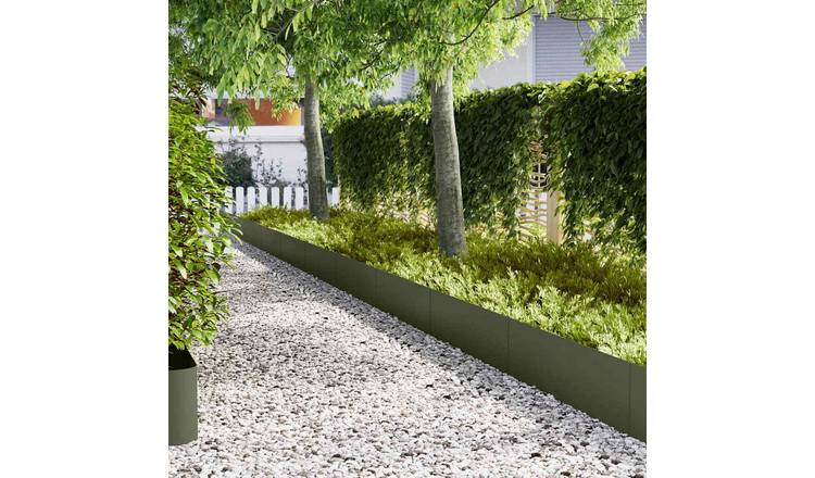 Walplus Pack of 20 Lawn Edging - Olive Green - 100 x 0.05 x 30 cm