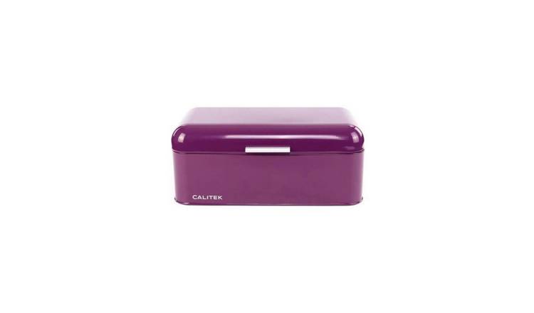 Calitek Bread Bin Vintage Style Coated Carbon Steel - Purple