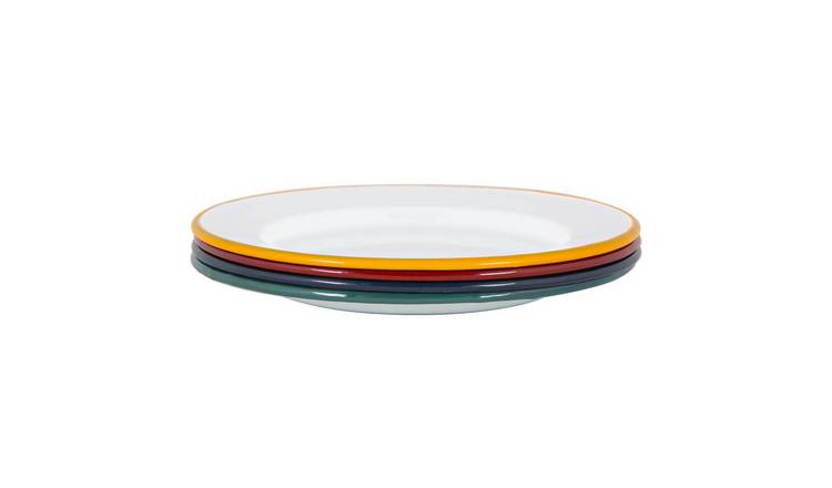 Argon Tableware White Enamel Dinner Plates - 4 Colours