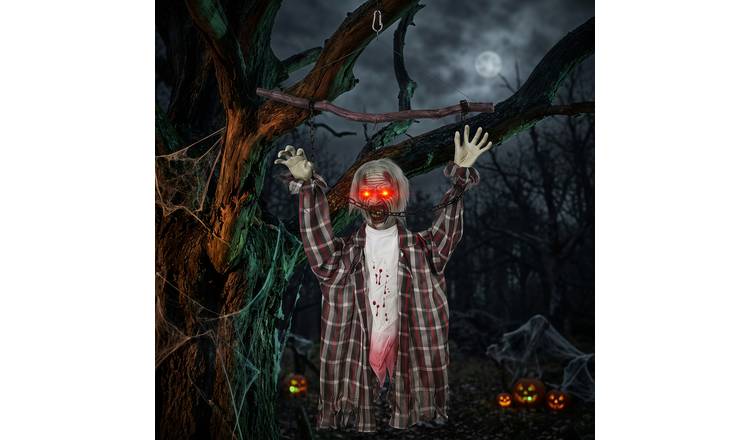 HOMCOM Animated Halloween Hanging Zombie Decoration