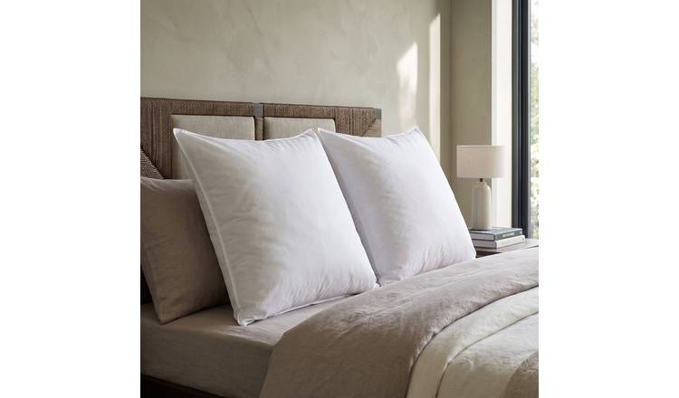 Homescapes Goose Feather and Down European Pillow Pair - 80 x 80 cm