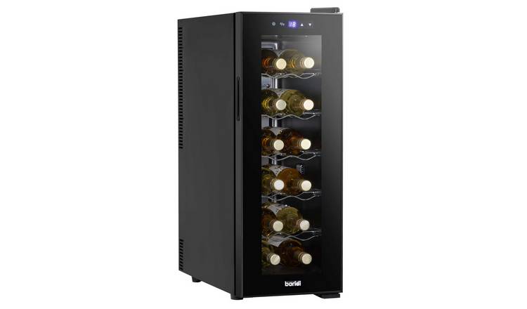 Baridi 12 Bottle Thermoelectric Touch Control Wine Fridge - Black