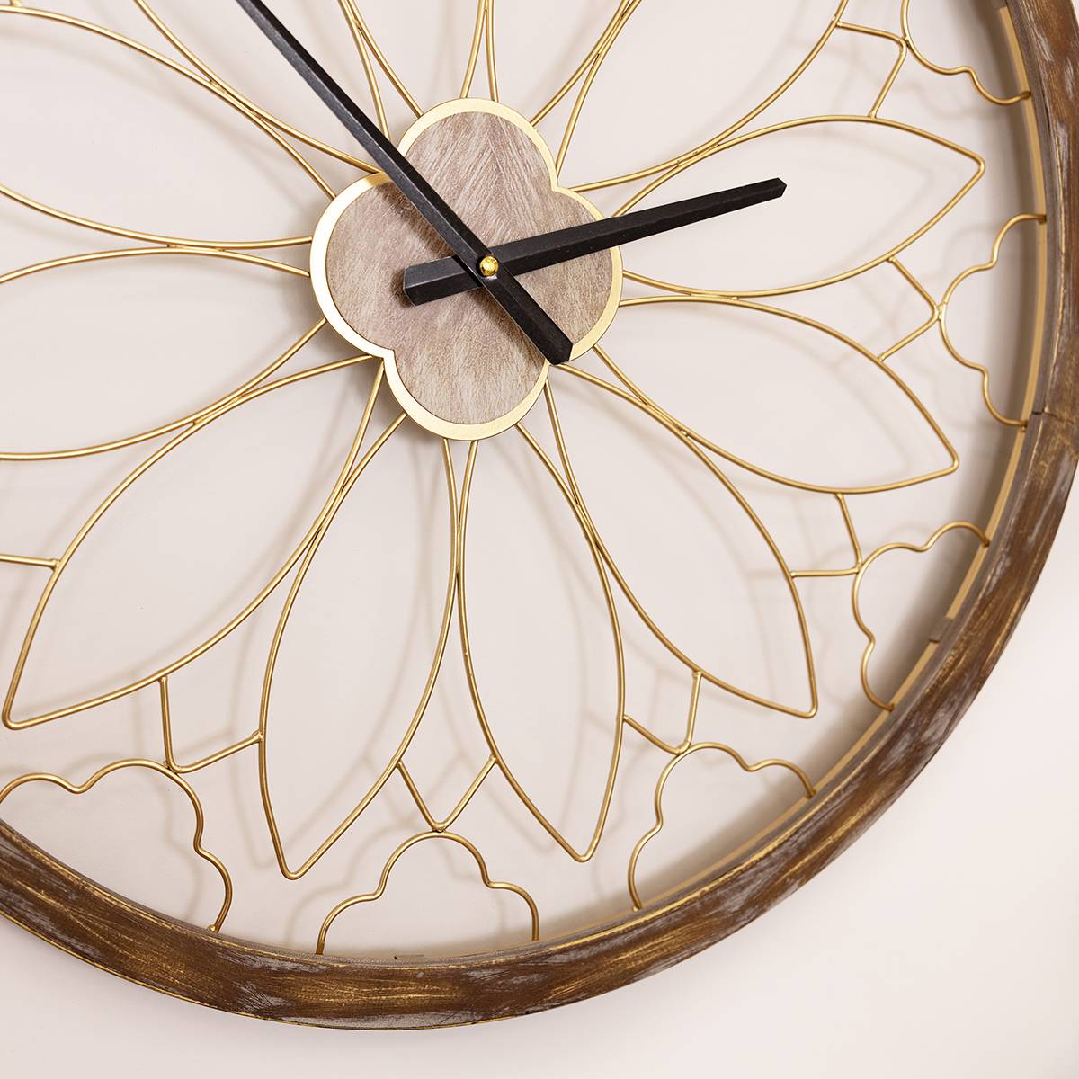 Charles Bentley Ullswater Indoor Outdoor Round 60cm Skeleton Wall Clock - Brown - Image 2