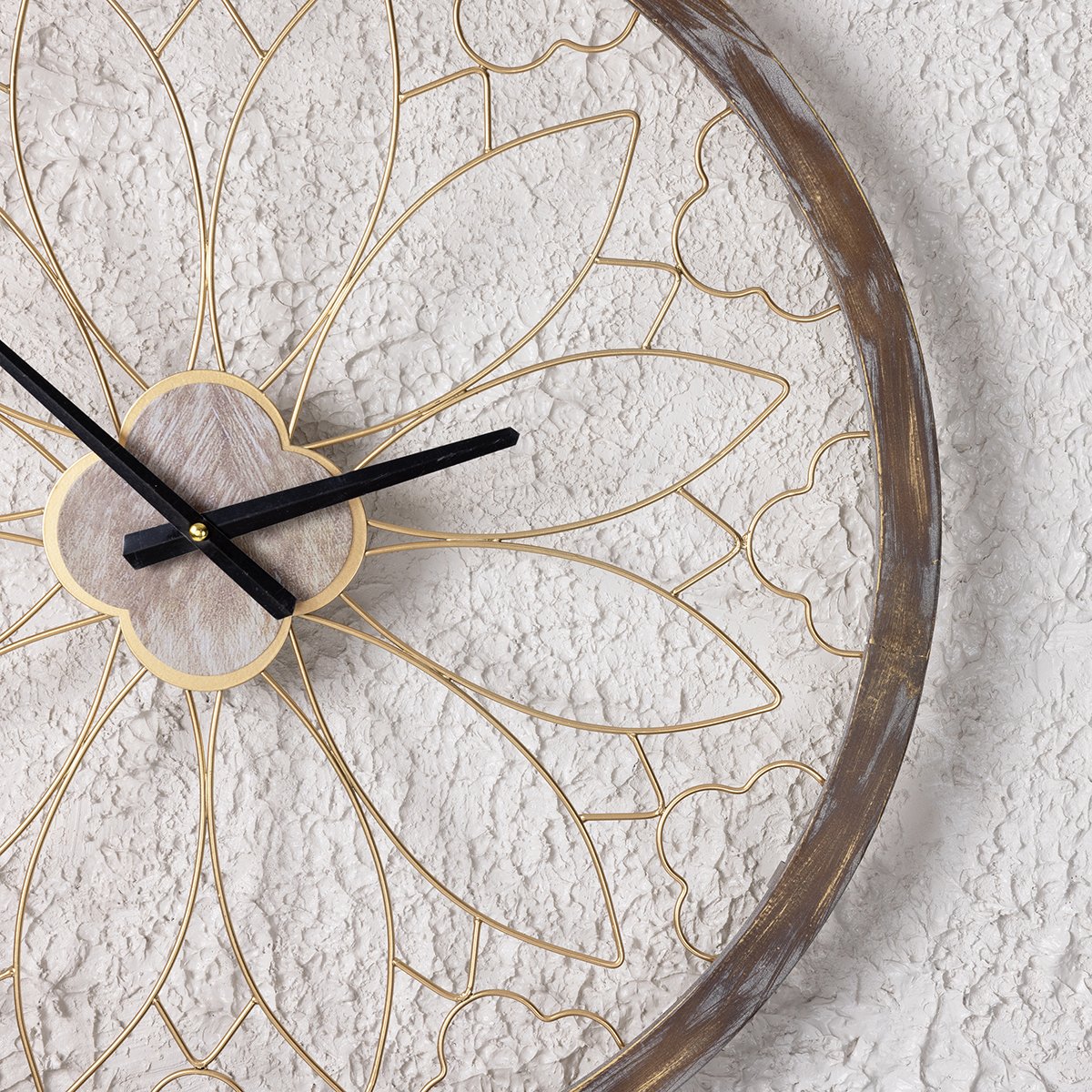 Charles Bentley Ullswater Indoor Outdoor Round 60cm Skeleton Wall Clock - Brown - Image 4
