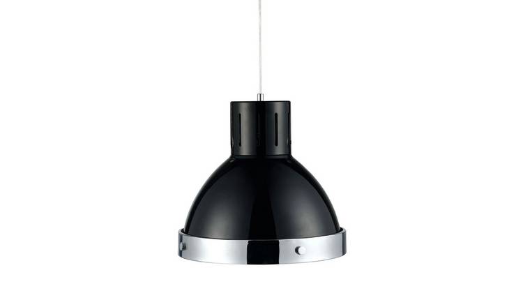 Orsina Jasper Bell-Shaped Pendant Light - Black And Chrome