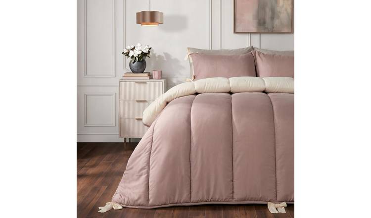 OHS Bow Corner Coverless 7.5 Tog Ivory Natural Duvet Set - Double