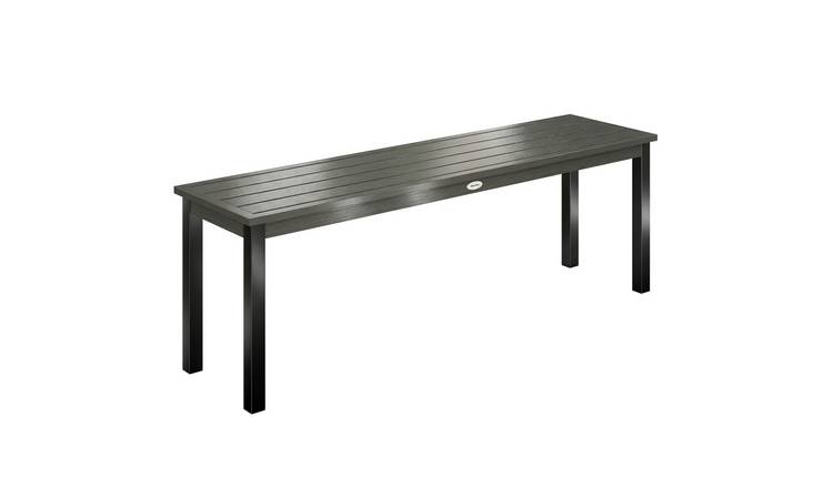 Outsunny Metal Garden Bench, 2-Seater Outdoor Bench - Grey