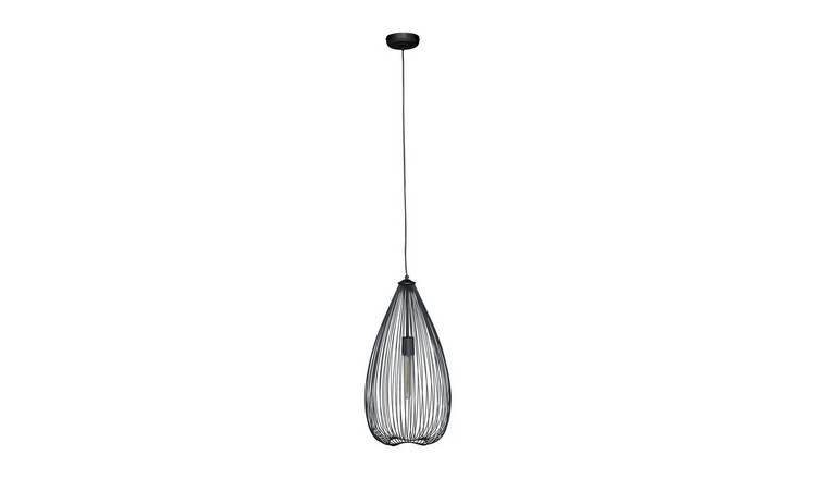 Orsina Lavis Teardrop Metal Pendant Light - Black