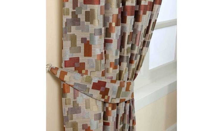 Homescapes Pack of 2 Abstract Jacquard Curtain Tie Backs – Multi-Colour