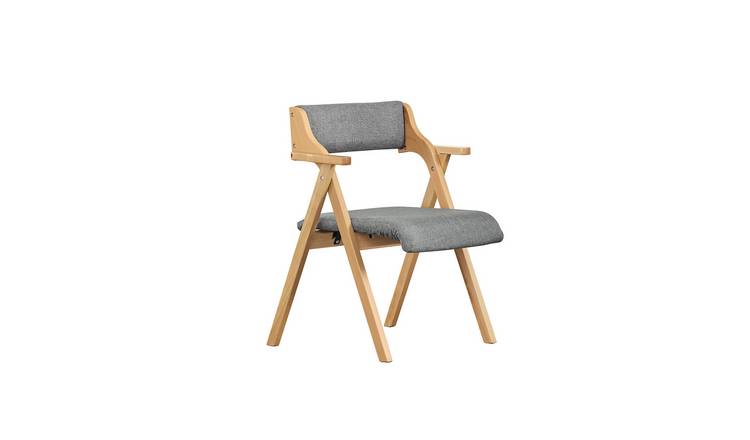 SoBuy Ergonomic Backrest Padded Seat Folding Armchair - Light Grey