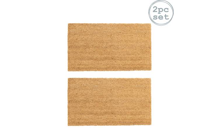 Nicola Spring Pack of 2 Coir Door Mats - Classic - 70 x 40cm