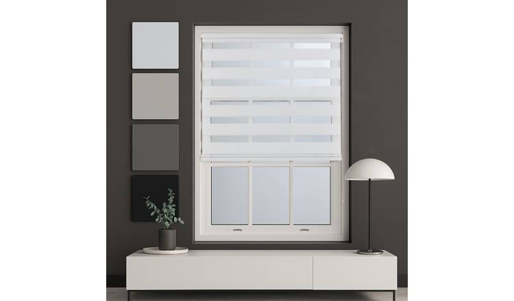 Furnished White Day and Night Roller Blind - 60cm x 165cm