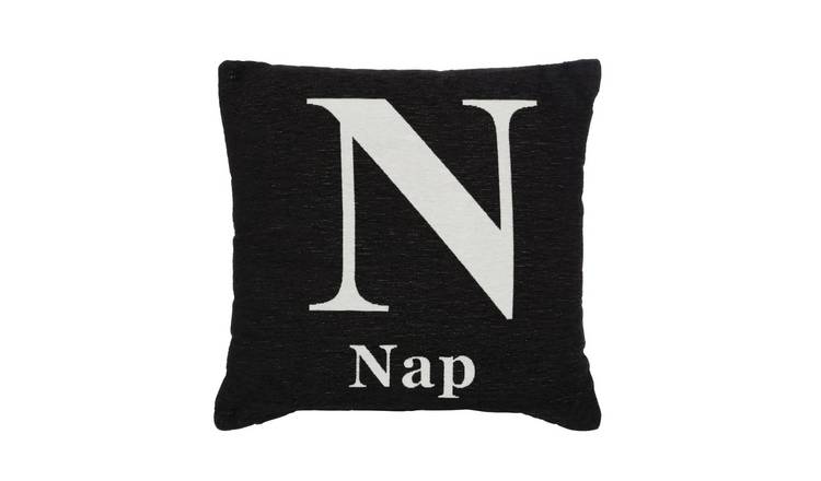 Orsina Words Nap Square Cushion – Black