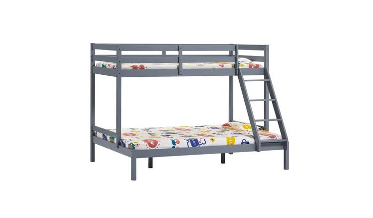 Vida Designs Sydney Triple Sleeper Bunk Bed With Foam Mattresses - Grey