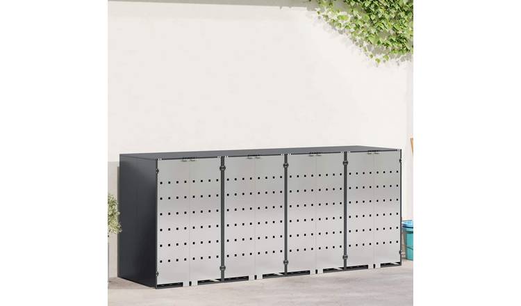 Walplus Steel Wheelie Bin Store - Anthracite - 272 x 77.5 x 115.5 cm