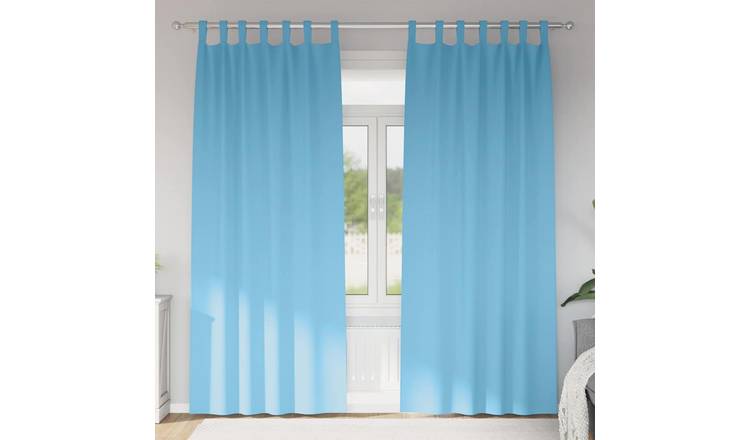 Walplus Set of 2 Ring Top Blackout Curtains - Light Blue - 245 x 140 cm