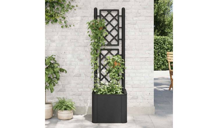 Walplus Polypropylene Raised Garden Bed - Anthracite - 43 x 43 x 142 cm