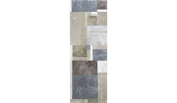 Mega Flooring Green Modern Geometric Runner - 67 x 230cm