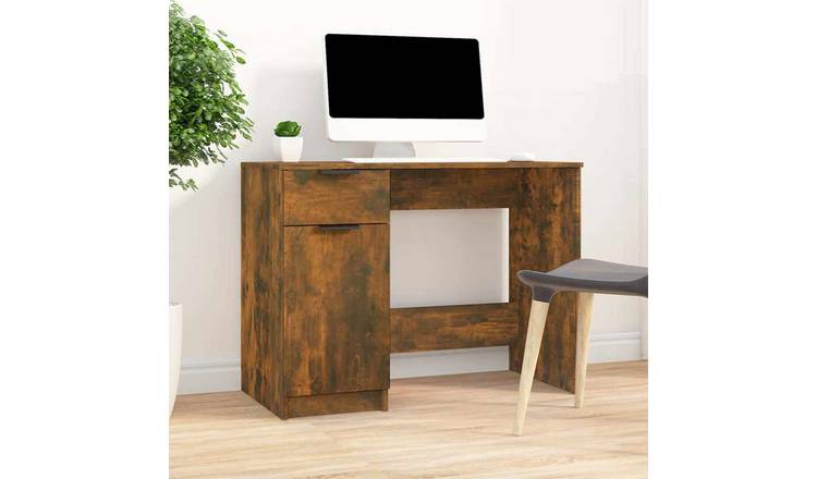 Walplus Engineered Wood Desk - Dark Oak - 100 x 50 x 75 cm