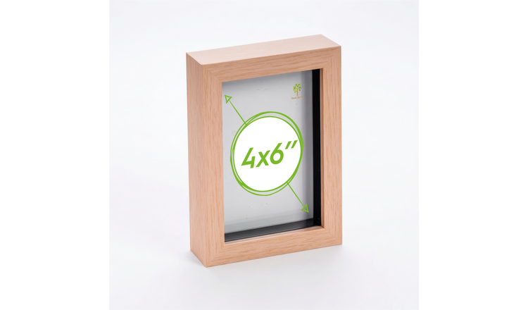 Nicola Spring 3D Box Photo Frame - 4 x 6" - Light Wood