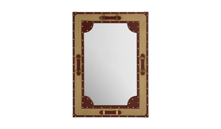 Orsina Columbus Canvas And Leather Trim Wall Mirror – Gold