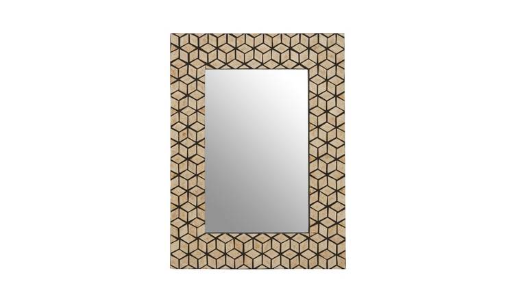 Orsina Palu Black Wall Mirror With Seashell Inlay - Gold