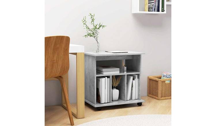 Walplus Engineered Wood Rolling Cabinet - Granite Grey - 60 x 45 x 60 cm