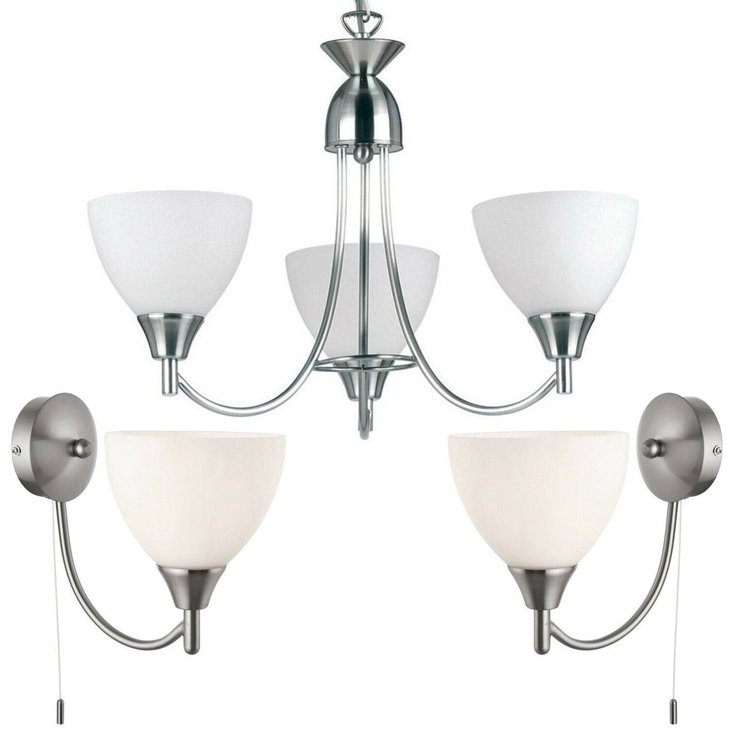 Loops Direct Steel and Glass LED Pendants - Satin Chrome - Image 1