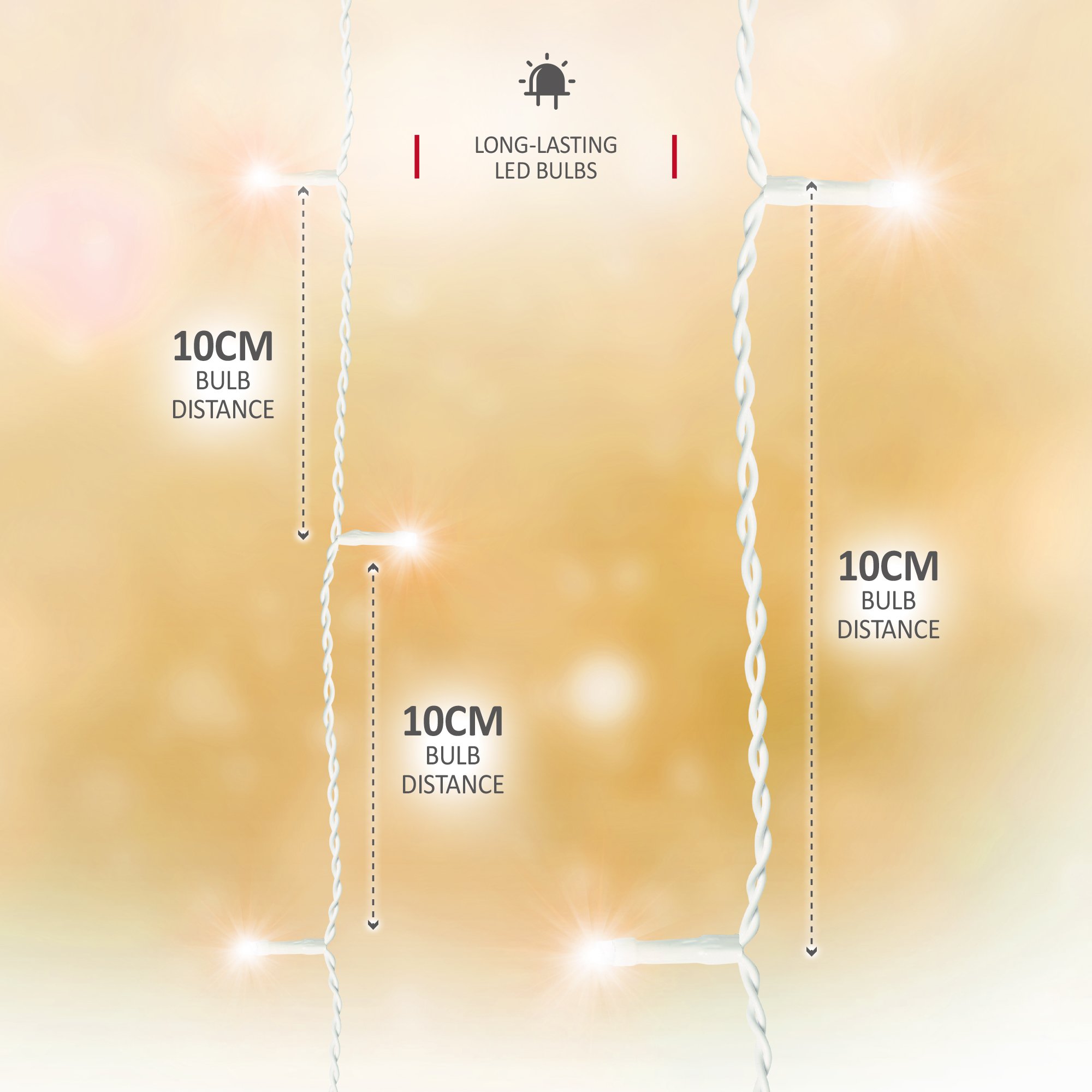 NETTA 7.5m 240 LED Outdoor Icicle Christmas Lights with Timer - Warm White - Image 3