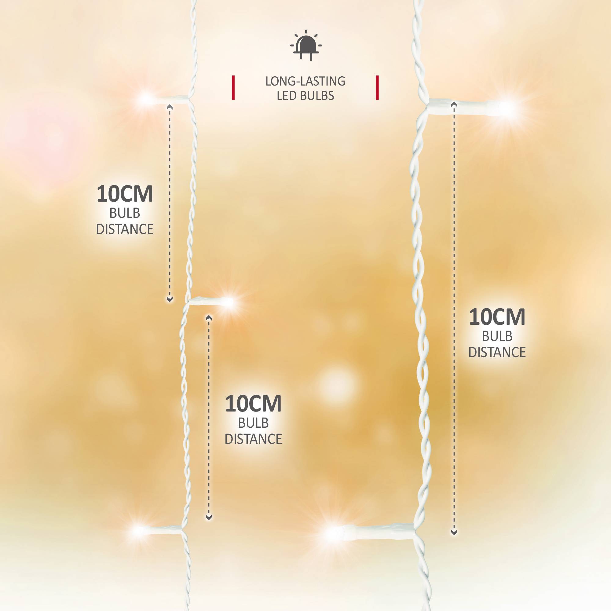 NETTA 7.5m 240 LED Outdoor Icicle Christmas Lights with Timer - Warm White - Image 3