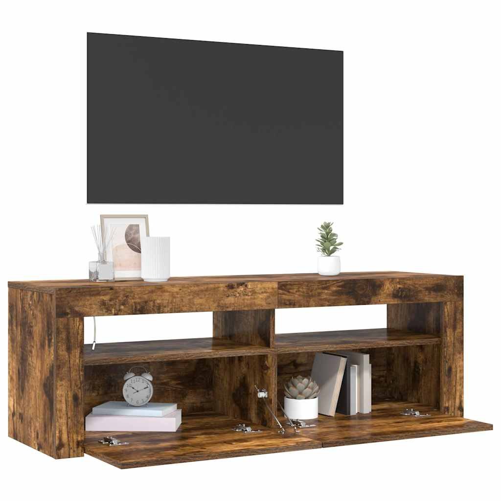 Walplus LED Engineered Wood TV Cabinet - Dark Oak - 120 x 35 x 40 cm - Image 3