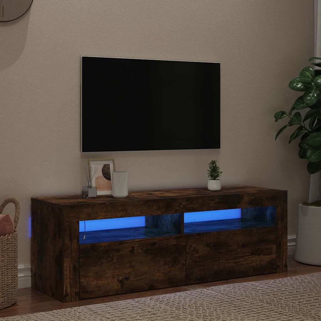 Walplus LED Engineered Wood TV Cabinet - Dark Oak - 120 x 35 x 40 cm - Image 4