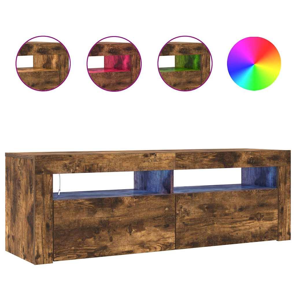 Walplus LED Engineered Wood TV Cabinet - Dark Oak - 120 x 35 x 40 cm - Image 5