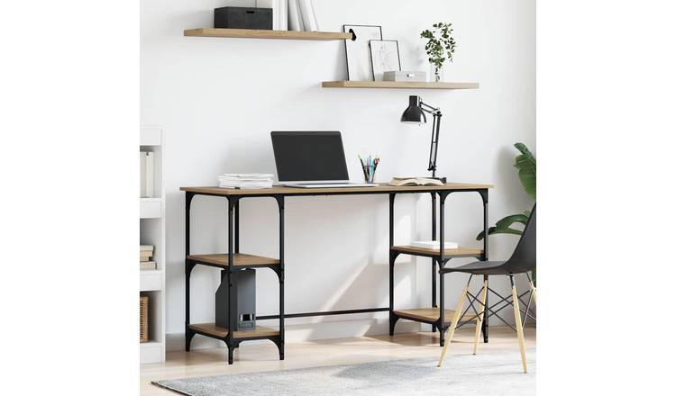 Walplus Engineered Wood Home Office Desk - Oak - 140 x 50 x 75 cm