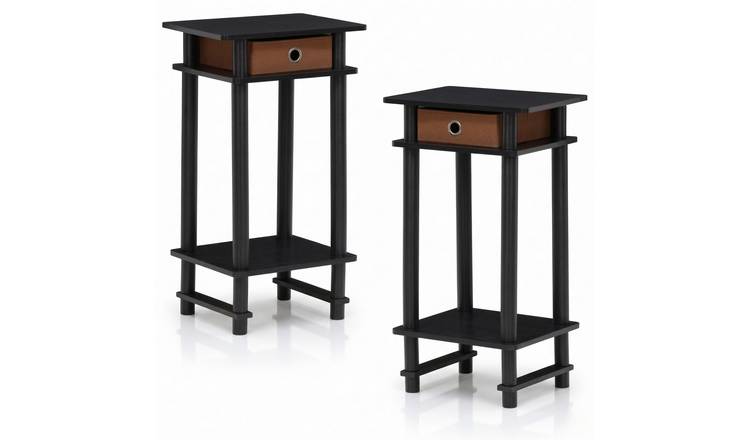 Walplus End Table - Espresso/Brown - 39.5 x 29.5 x 70.4 cm - Pack of 2