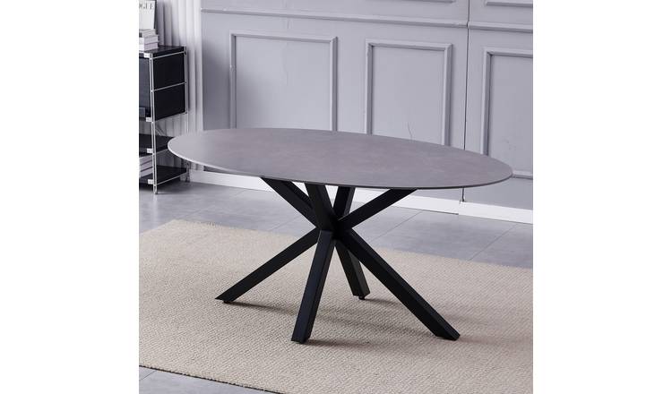 Artemis Home Gricio 160cm x 90cm Grey Stone Oval Dining Table