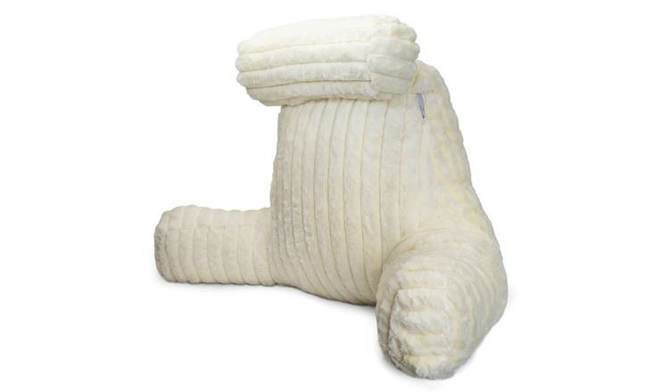Aamira XL Memory Foam Reading Pillow With Headrest - Cream