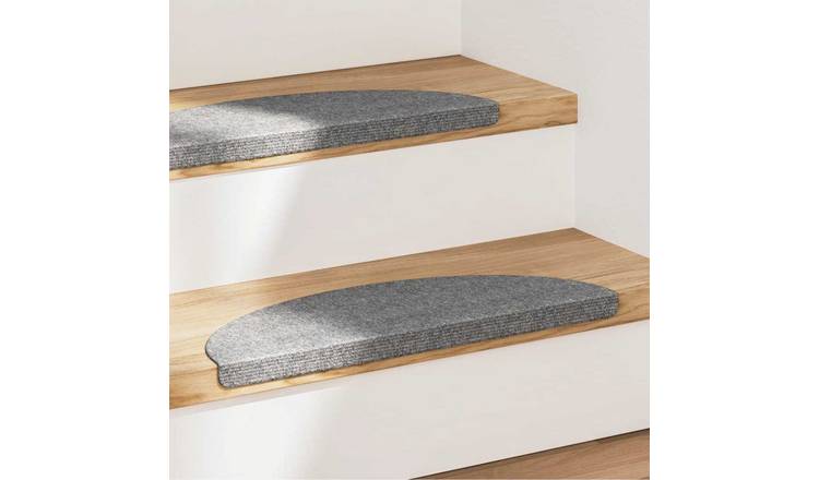 Walplus Pack of 15 Self-Adhesive Needle-Punched Stair Mats - Grey - 56 x 17 cm