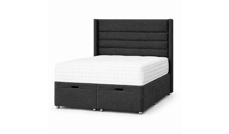 Comfy Deluxe Alpha  5ft King Size Ottoman End Lift  Bed Set - Naples Grey