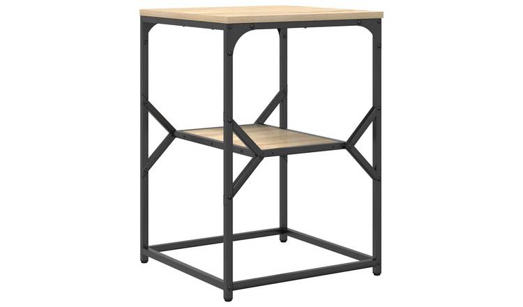 Walplus Engineered Wood and Steel Side Table - Sonoma Oak - 41 x 40 x 60 cm