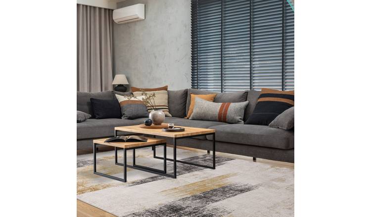 Mega Flooring Gold Modern Abstract Rug - 80 x 150cm