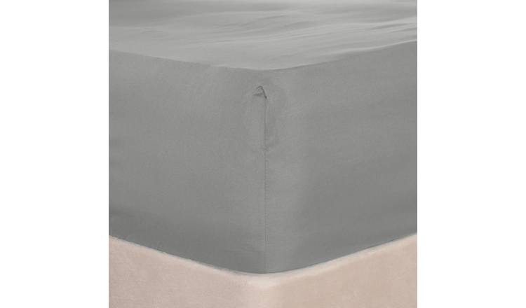 OHS Plain Microfibre Deep Fitted Bed Sheet Grey - Double