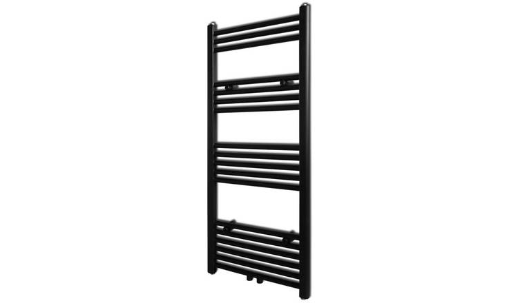 Walplus Bathroom Central Heating Towel Rail Radiator - Black - 50 x 116 cm