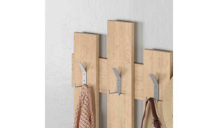 Decortie Wave Particleboard Wall Coat Rack - Oak